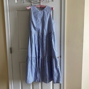 J. Crew blue and white striped dress